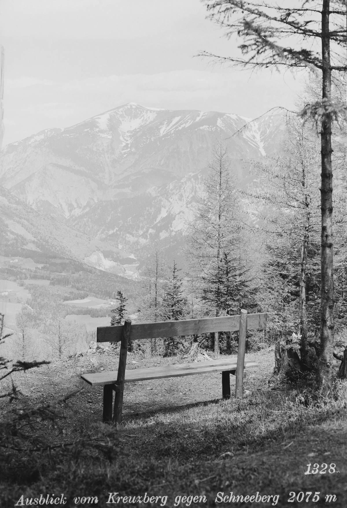 Ausblick vom Kreuzberg gegen Schneeberg, ca. 1935