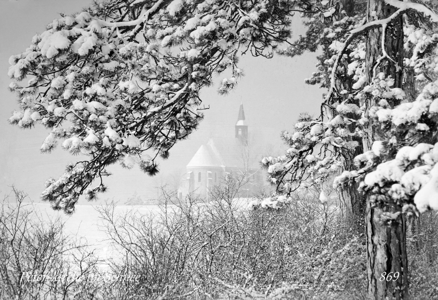 Historische Ansicht - Peterskirche Ternitz im Schnee, ca. 1933