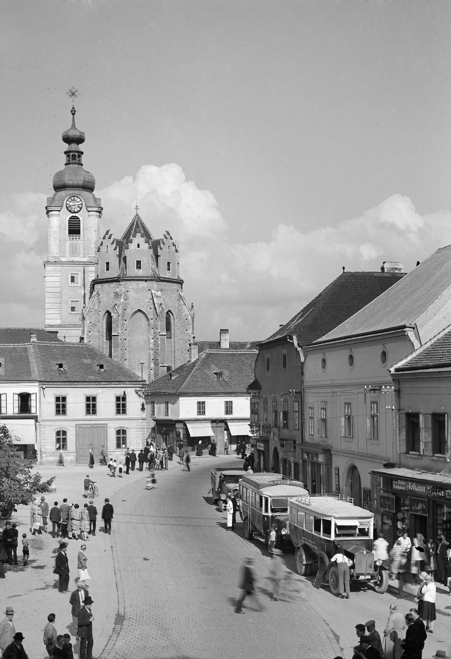Historische Ansicht - Hauptplatz Neunkirchen, ca. 1929