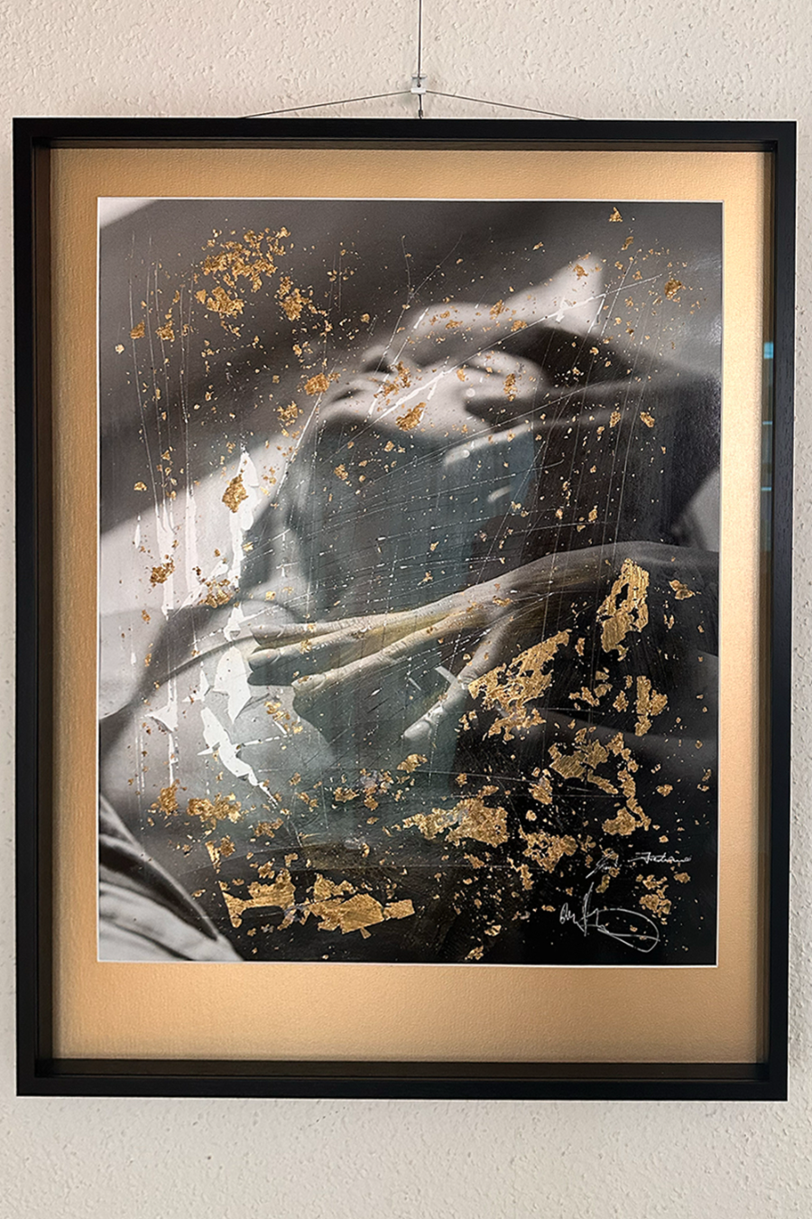Maßrahmung mit Passepartout, Fine Art Print mit Blattgold