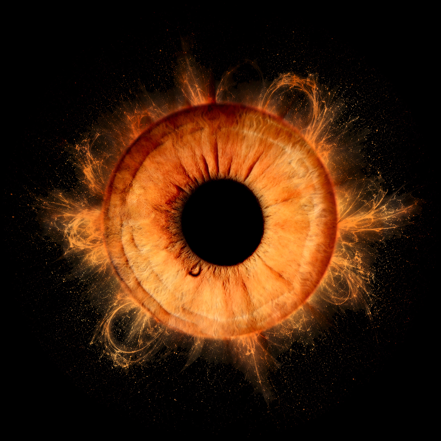 Iris Fine Art Print als leuchtende Sonnenexplosion